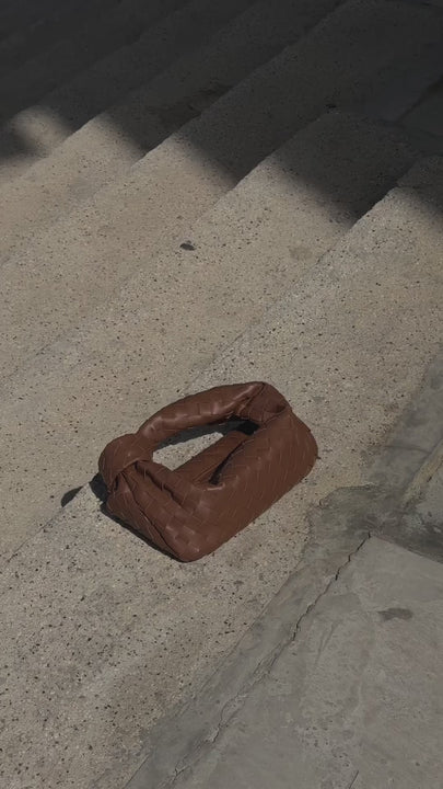 Teen Intrecciato Bag Brown - Luxury Woven Bag UAE | Clear UAE
